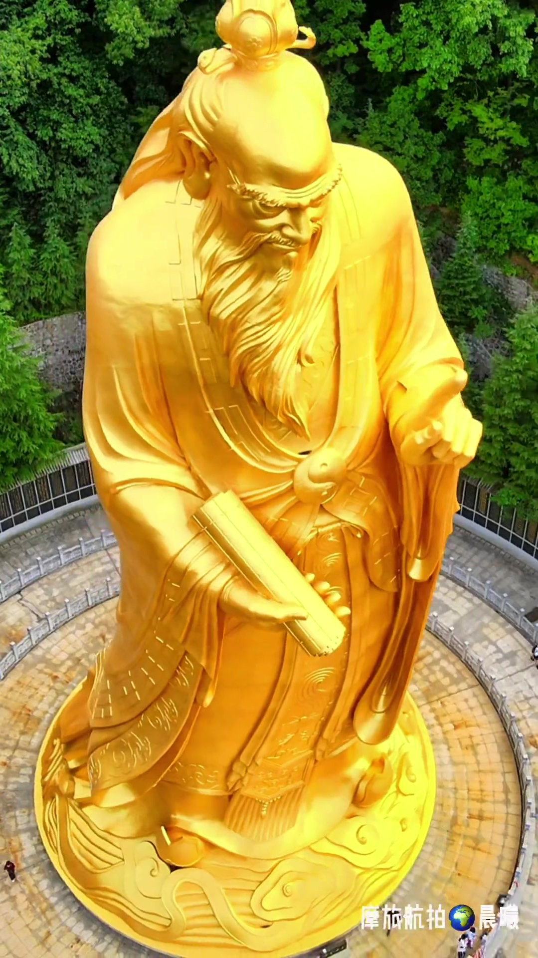 航拍老子铜像 老君山